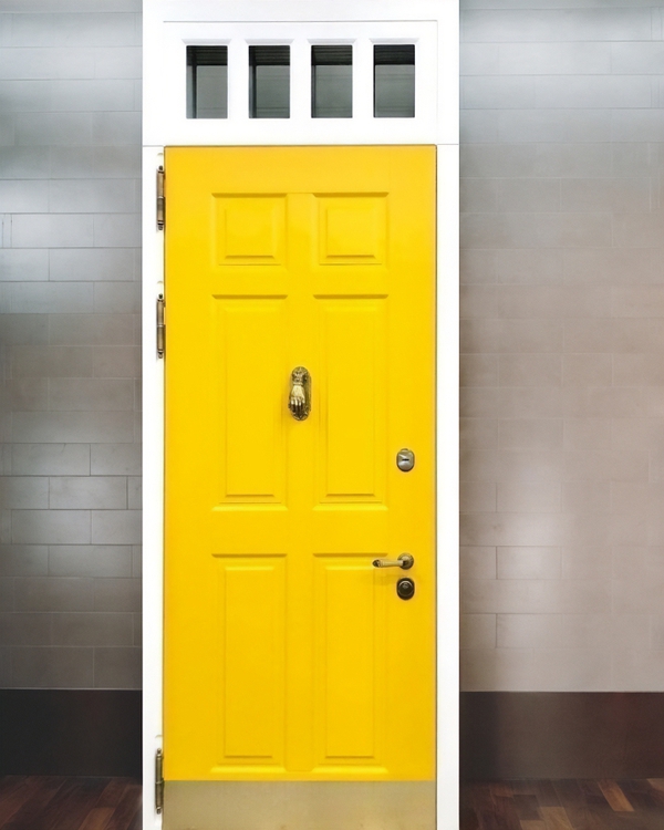 Желто-белая дверь