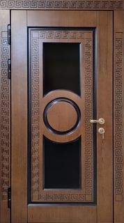 Металлическая дверь с остеклением и терморазрывом (МДФ с фрезеровкой «меандр») Металлическая дверь с остеклением и терморазрывом (МДФ с фрезеровкой «меандр»)