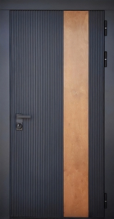 Металлическая квартирная дверь МДФ RAL с полосой ПВХ Металлическая квартирная дверь МДФ RAL с полосой ПВХ