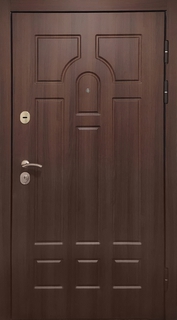 Металлическая дверь с коричневыми плитами МДФ ПВХ для квартиры