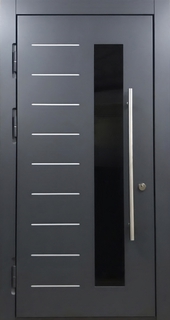 Металлическая термодверь со стеклом и молдингами (МДФ RAL) Металлическая термодверь со стеклом и молдингами (МДФ RAL)