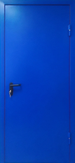 Огнеустойчивая стальная дверь с синей покраской