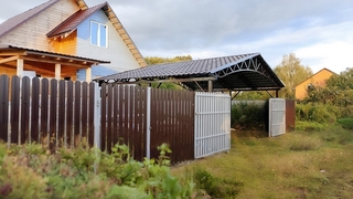 Навес из металлочерепицы двускатный для автомобиля Навес из металлочерепицы двускатный для автомобиля