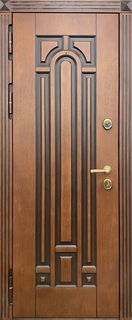 Стальная узкая дверь с терморазрывом и отделкой МДФ со шпоном